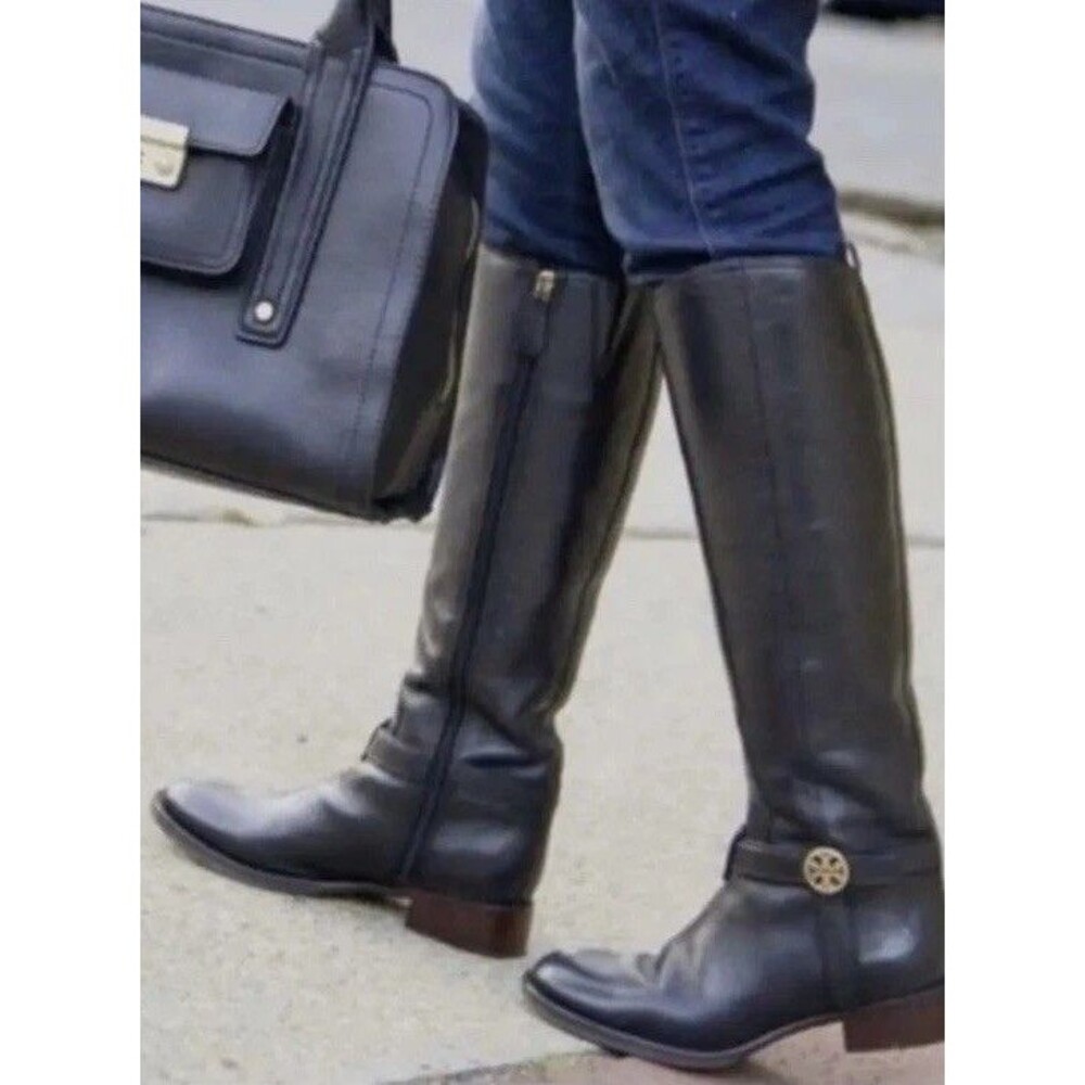 Tory Burch Bristol Riding Boot  Zip Knee High Women's Size 7.5 M